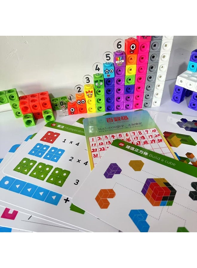 Number Blocks Math Cubes 1-10 Activity Set, Mathematics Enlightenment, Counting Blocks, Linking Cubes, Educational Learning Toys for Ages 3+ Kids, Number Games, Math Manipulatives Kindergarten - Image 3